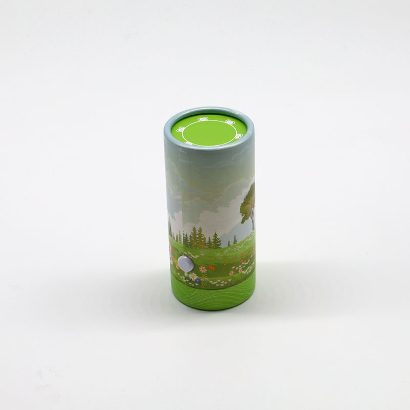 Custom White Cardboard Childproof Child Resistant Cartridge Packaging Child Proof Round Paper Tube with Lock Button
