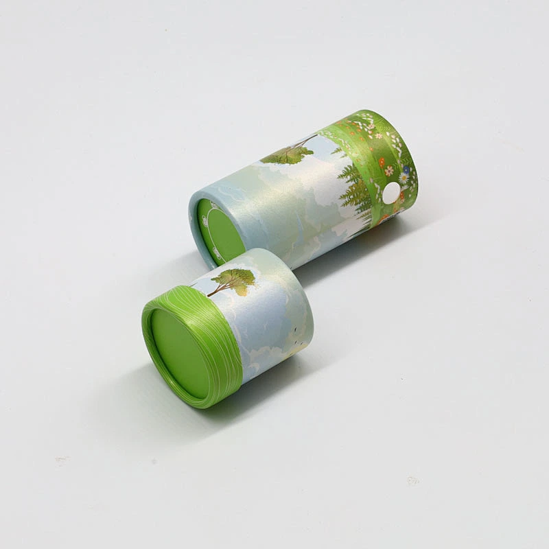 Custom White Cardboard Childproof Child Resistant Cartridge Packaging Child Proof Round Paper Tube with Lock Button